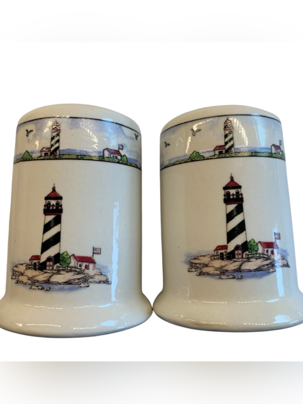Totally Today Coastal Lighthouse Salt and Pepper Shakers Nautical Collection.
